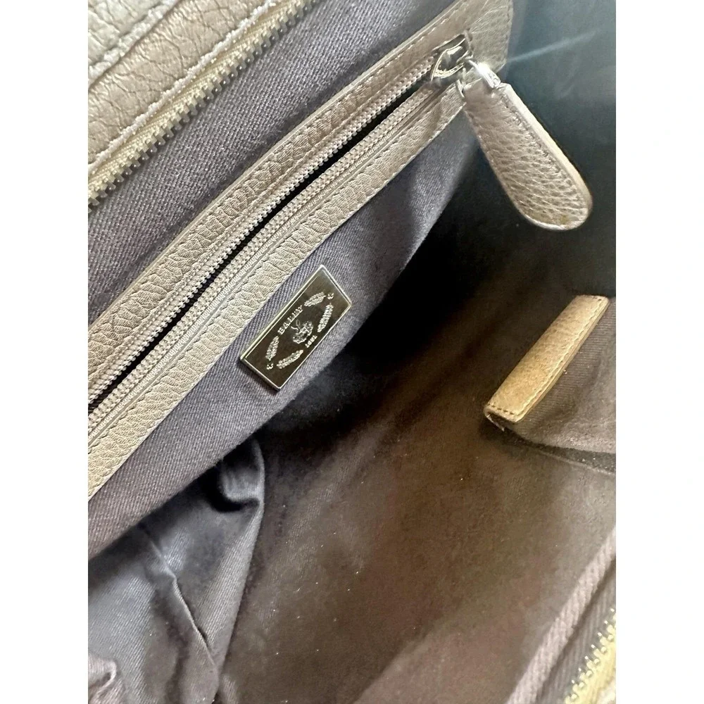 BALLY metallic Rose Gold Genuine Leather Shoulder Hobo Bag Purse Rare